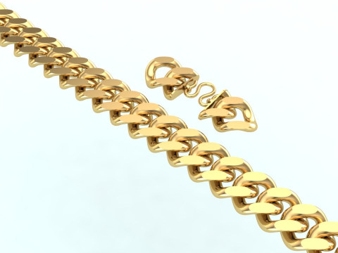 Cuban Link Bracelet for Men Hip Hop Jewelry -Stylish Mens Bracelet - 15mm 3D Print Model