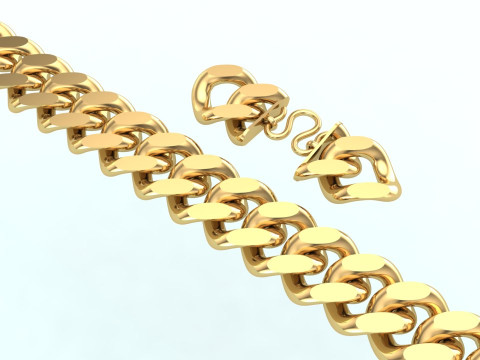 Cuban Link Bracelet for Men Hip Hop Jewelry -Stylish Mens Bracelet - 15mm 3D Print Model