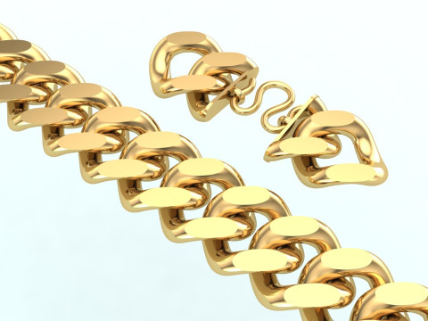 Cuban Link Bracelet for Men Hip Hop Jewelry -Stylish Mens Bracelet - 15mm 3D Print Model