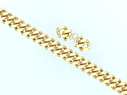 Cuban Link Bracelet for Men Hip Hop Jewelry -Stylish Mens Bracelet - 15mm 3D Print Model