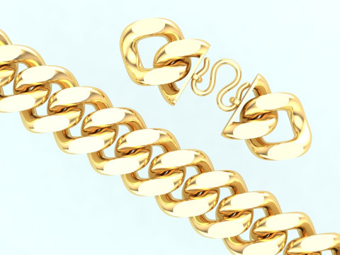 Cuban Link Bracelet for Men Hip Hop Jewelry -Stylish Mens Bracelet - 15mm 3D Print Model