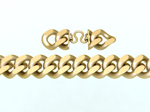 Cuban Link Bracelet for Men Hip Hop Jewelry -Stylish Mens Bracelet - 15mm 3D Print Model