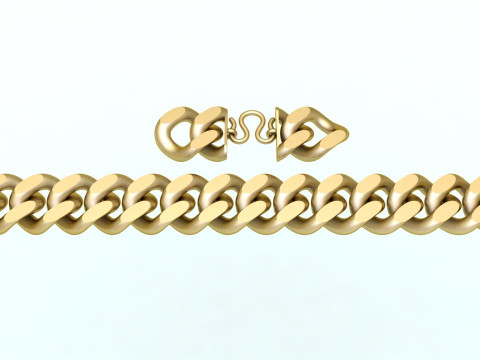 Cuban Link Bracelet for Men Hip Hop Jewelry -Stylish Mens Bracelet - 15mm 3D Print Model