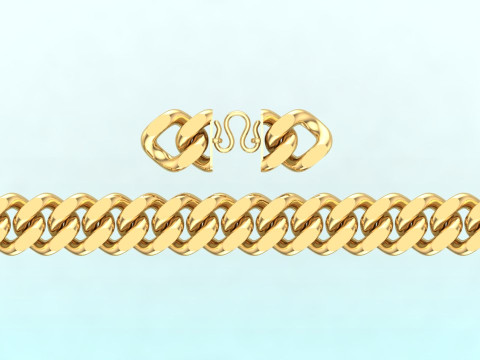 Cuban Link Bracelet for Men Hip Hop Jewelry -Stylish Mens Bracelet - 15mm 3D Print Model