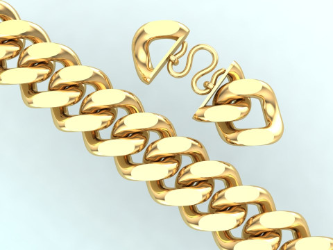 Cuban Bracelet - Cuban Link Bracelet - Hip Hop Jewelry - 25mm 3Dプリントモデル