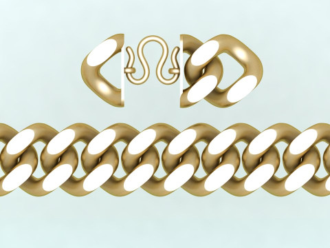 Cuban Bracelet - Cuban Link Bracelet - Hip Hop Jewelry - 25mm 3Dプリントモデル