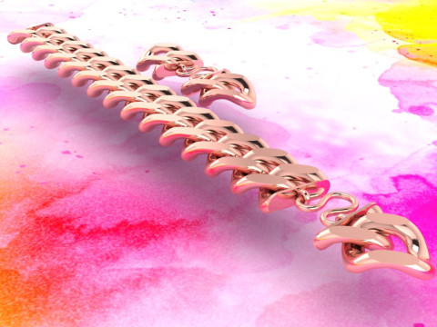Cuban Bracelet - Cuban Link Bracelet - Hip Hop Jewelry - 25mm 3Dプリントモデル