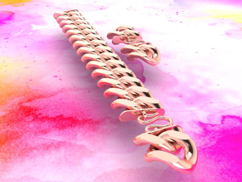 Cuban Bracelet - Cuban Link Bracelet - Hip Hop Jewelry - 25mm 3Dプリントモデル