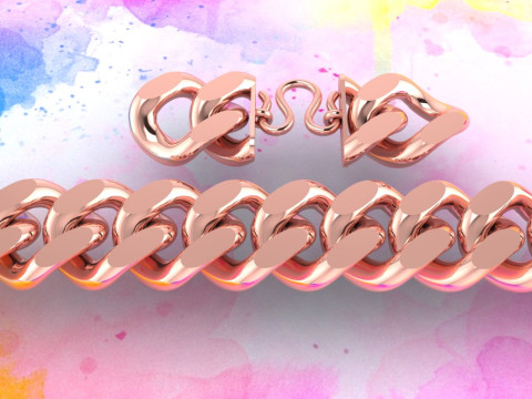 Cuban Bracelet - Cuban Link Bracelet - Hip Hop Jewelry - 25mm 3Dプリントモデル