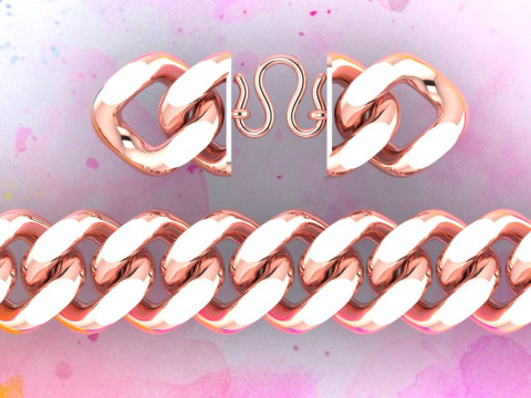 Cuban Bracelet - Cuban Link Bracelet - Hip Hop Jewelry - 25mm 3Dプリントモデル