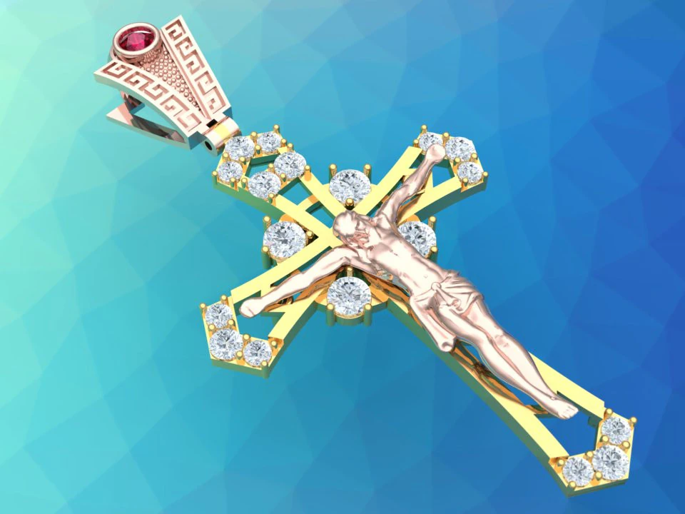Jesus pendant - Cross Pendant - God Pendant N935430 3D Print Model .c4d .max .obj .3ds .fbx .stl .blend 