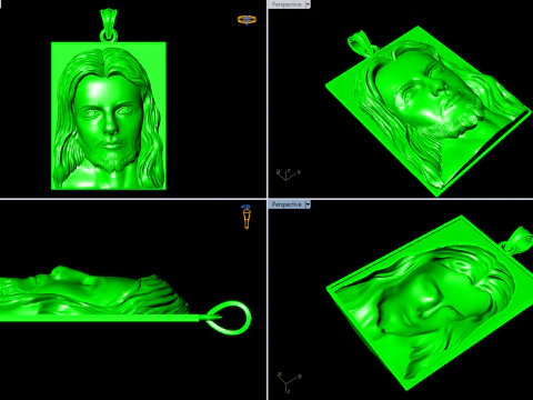 Jesus pendant - God pendant - N234 3D Print Model