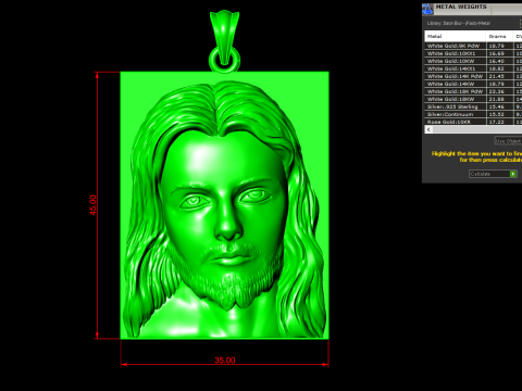 Pendentif Jésus - Pendentif Dieu - N234 Modèles 3D en vedette