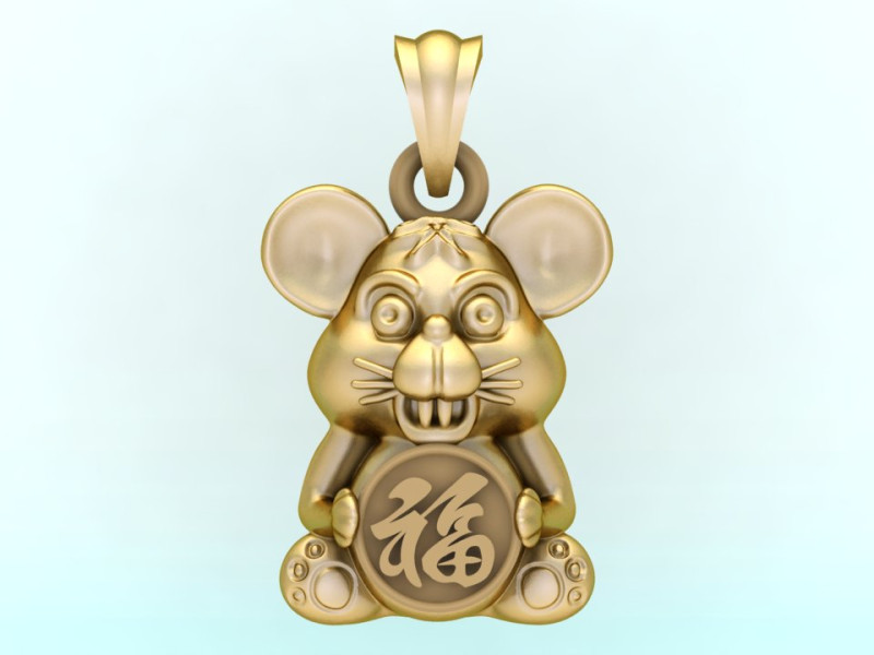 Mickey Mouse Pendant - Mouse Pendant - N935833 3D Print Model .c4d .max .obj .3ds .fbx .stl .blend 