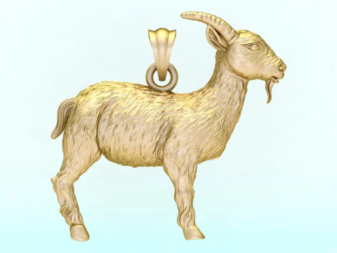 Goat Pendant Lucky Animal Jewelry Necklace - N935907 3D Print Model