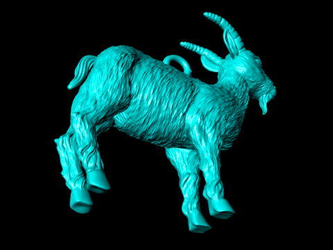 Collier avec pendentif en forme de chèvre, bijoux en forme d'animal porte-bonheur, N935907 Modèles 3D en vedette