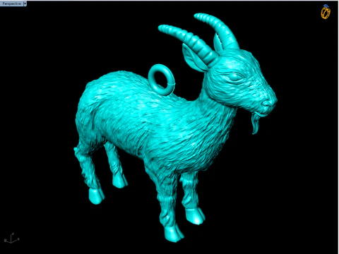 Goat Pendant Lucky Animal Jewelry Necklace - N935907 3D Print Model