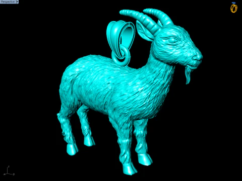 Goat Pendant Lucky Animal Jewelry Necklace - N935907 3D Print Model
