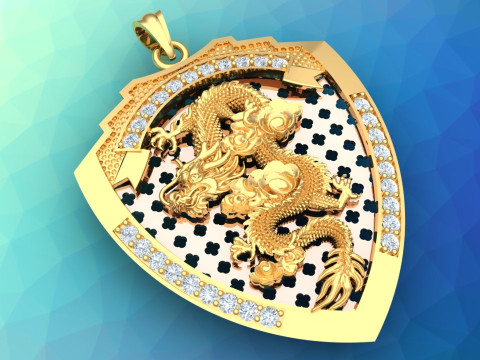 Dragon pendant - Mens pendant - N33 3D Baskı Modeli