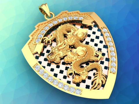 Підвіска-дракон - Чоловіча підвіска - N33 3D Принт Модель