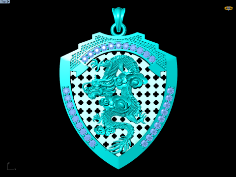 Dragon pendant - Mens pendant - N33 3D Druckmodell