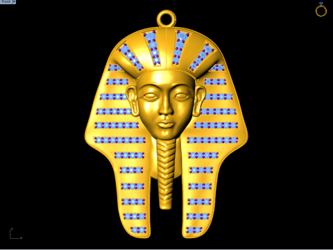 Pharaoh Pendant - Egyptian Pharaoh Necklace - N945727 3D Baskı Modeli