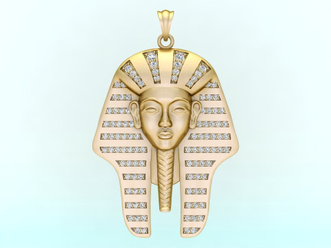 Pharaoh Pendant - Egyptian Pharaoh Necklace - N945727 Modelo de impresión 3D