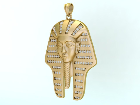 Pharaoh Pendant - Egyptian Pharaoh Necklace - N945727 Modelo de impresión 3D