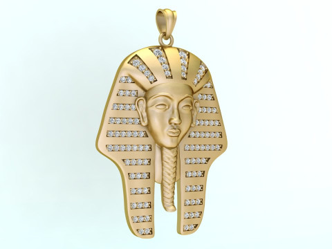 Pharaoh Pendant - Egyptian Pharaoh Necklace - N945727 Modelo de impresión 3D