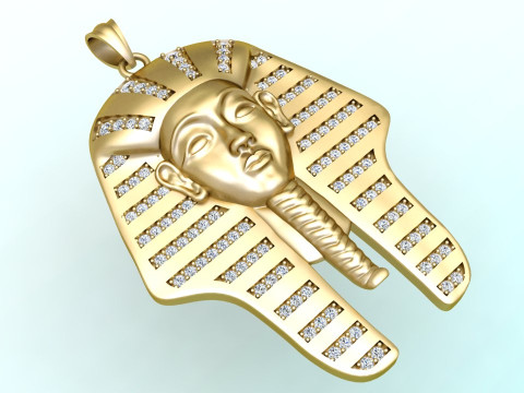 Pharaoh Pendant - Egyptian Pharaoh Necklace - N945727 Modelo de impresión 3D
