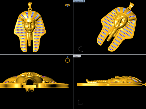 Pharaoh Pendant - Egyptian Pharaoh Necklace - N945727 Modelo de impresión 3D