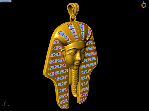 Pharaoh Pendant - Egyptian Pharaoh Necklace - N945727 Modelo de impresión 3D
