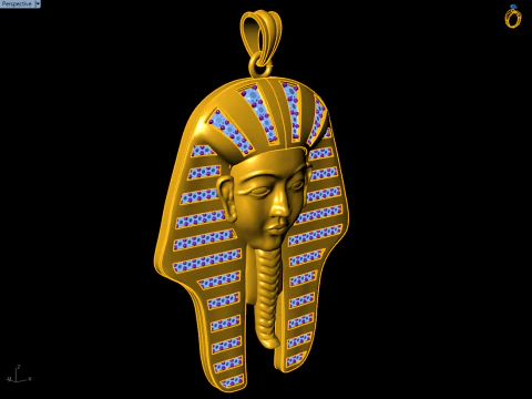 Pharaoh Pendant - Egyptian Pharaoh Necklace - N945727 3D Print Model
