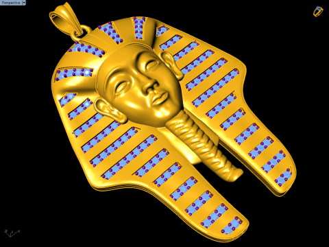 Pharaoh Pendant - Egyptian Pharaoh Necklace - N945727 Modelo de impresión 3D