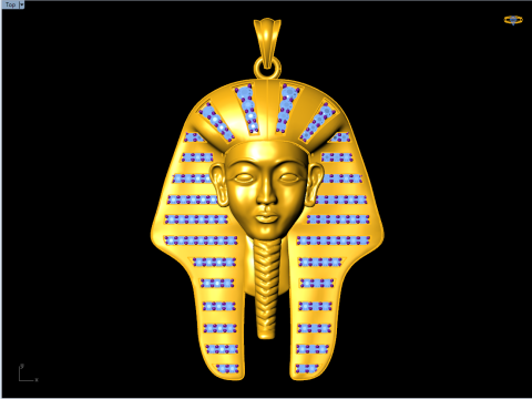 Pharaoh Pendant - Egyptian Pharaoh Necklace - N945727 Modelo de impresión 3D