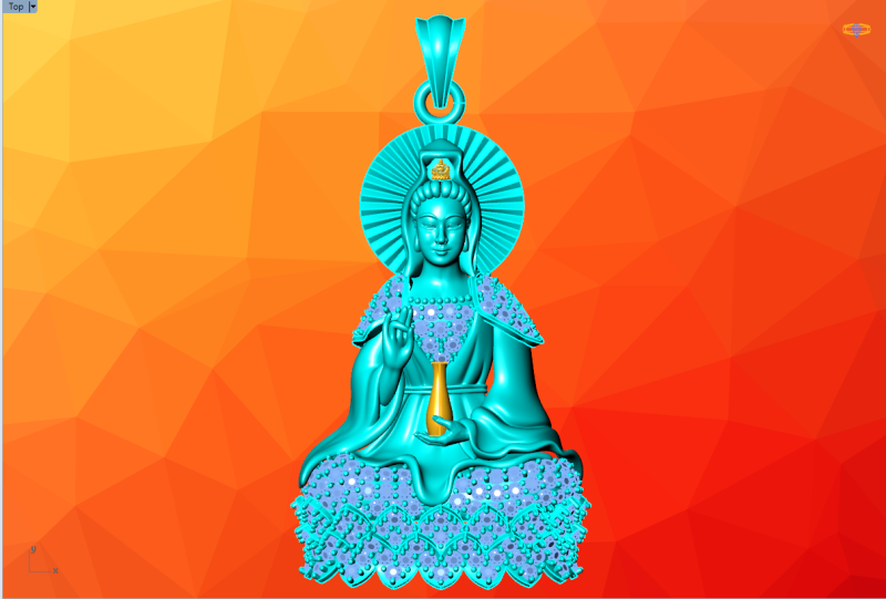 Guan Yin Kolye Kolye - Bodhisattva Merhamet Tanrıçası Takı - N945125 3D Baskı Modeli .c4d .max .obj .3ds .fbx .stl .blend 