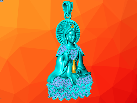 Guan Yin Kolye Kolye - Bodhisattva Merhamet Tanrıçası Takı - N945125 3D Baskı Modeli