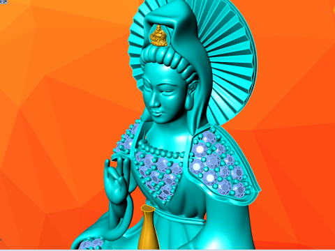 Guan Yin Kolye Kolye - Bodhisattva Merhamet Tanrıçası Takı - N945125 3D Baskı Modeli