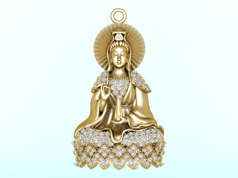 Guan Yin Kolye Kolye - Bodhisattva Merhamet Tanrıçası Takı - N945125 3D Baskı Modeli