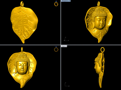 Amitabha Buddha Bodhi Pendant Adida Buddha Necklace Jewelry - N945142 3D Print Model
