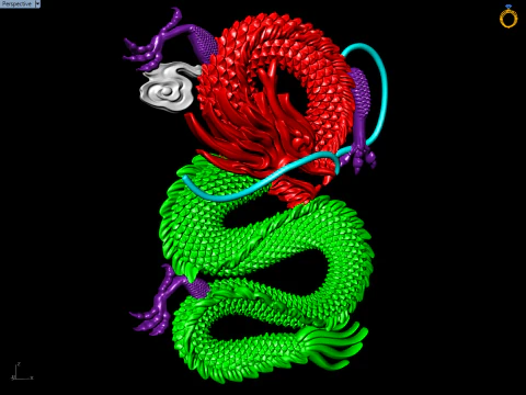 Dragon for jewelry - Dragon for ring - Dragon pendant - N954854 3D Print Model