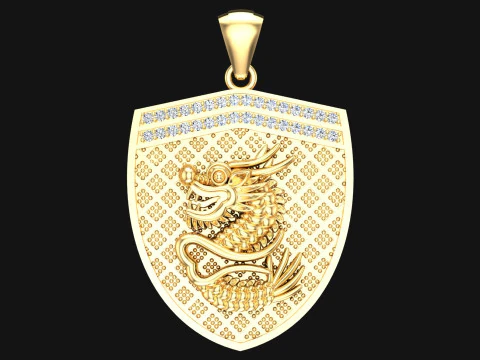 Підвіска з драконом - Чоловіча підвіска - N954912 3D Принт Модель