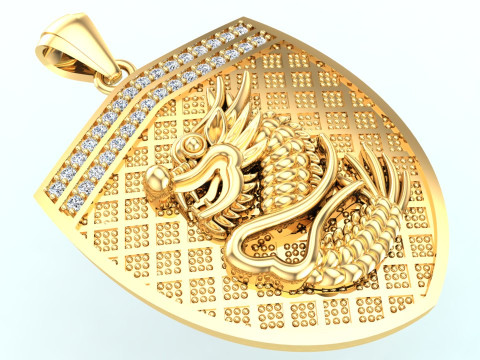Dragon pendant - Mens pendant - N954912 3D Print Model