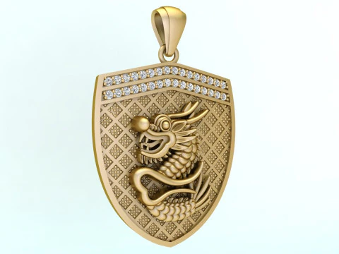 Dragon pendant - Mens pendant - N954912 3D Print Model