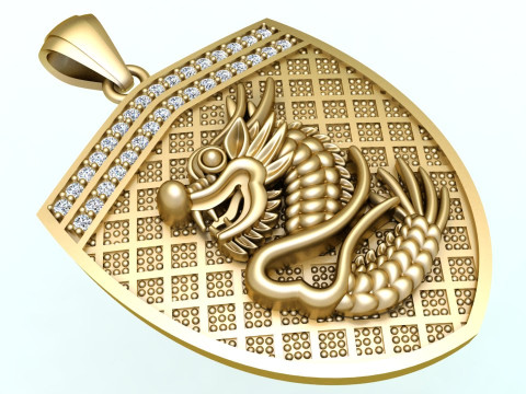 Dragon pendant - Mens pendant - N954912 3D Print Model