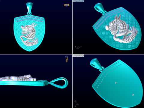 Dragon pendant - Mens pendant - N954912 3D Print Model
