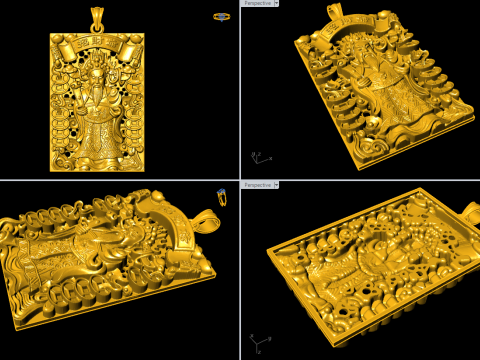 Caishen Pendant - God of Wealth Necklace - Amulet Feng Shui Jewelry - N954955 3D Принт Модель
