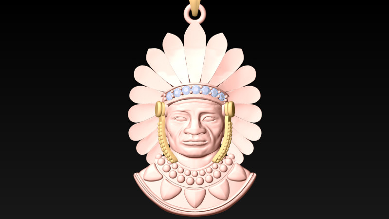 Tribal Pendant Aboriginal native pendant - N1007 3D Baskı Modeli .c4d .max .obj .3ds .fbx .stl .blend