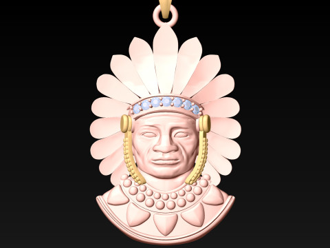 Tribal Pendant Aboriginal native pendant - N1007 Model do druku 3D