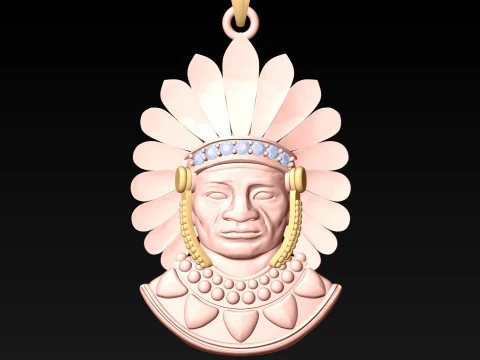 Tribal Pendant Aboriginal native pendant - N1007 3D Print Model